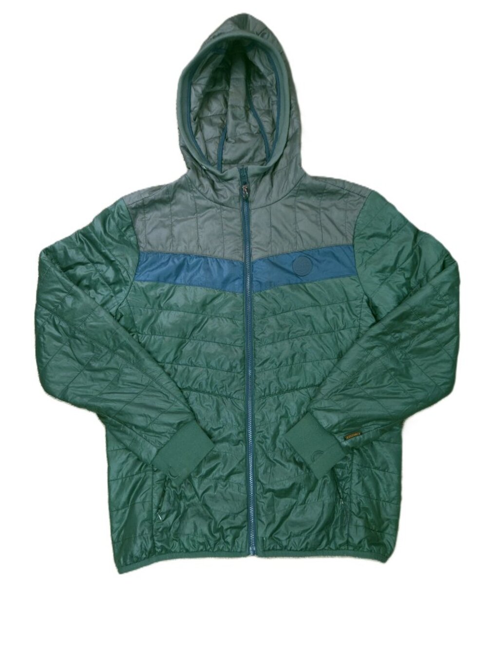 Timberland Insulated Puffer Jacket Coat Men’s Medium Green  Hooded Padded Warm